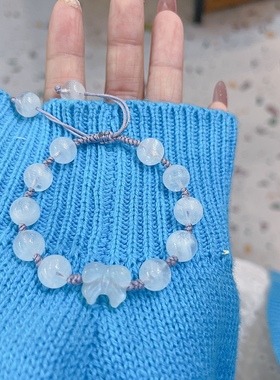 白月光 | 天然白月光少女心蝴蝶结白幽灵编绳手链女送闺蜜礼物