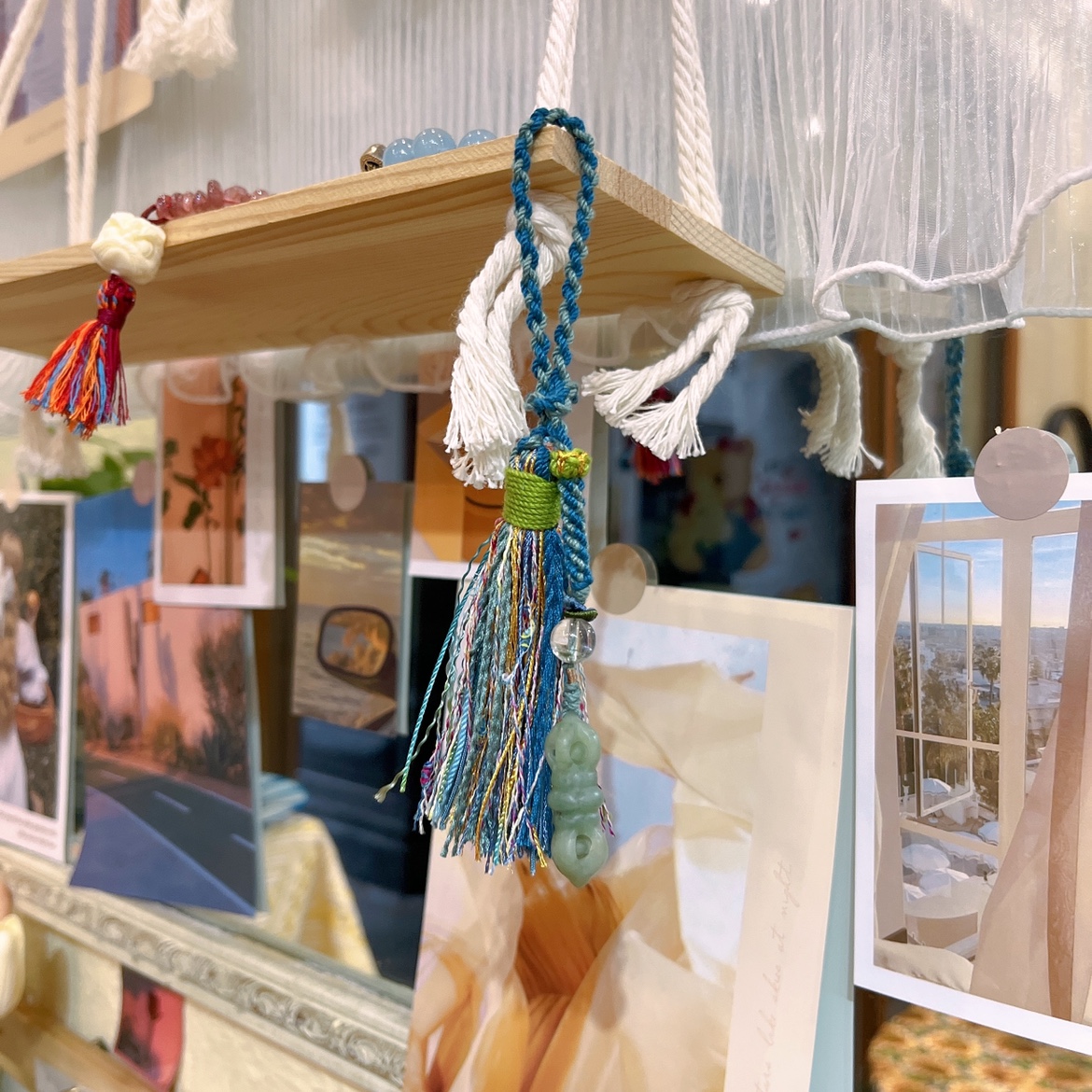 复古天然和田玉降魔杵重手工藏式大流苏编绳车挂包包钥匙挂件