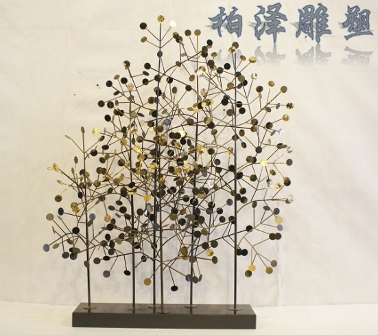 酒店大堂落地摆件金属铁艺雕塑摆件树摆设树干雕塑会所开业艺术品