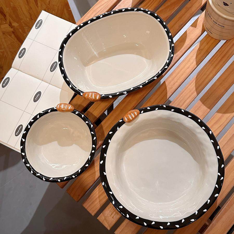 釉下彩可爱面包浮雕碗高颜值分餐盘面包水果沙拉盘早餐减脂分格盘,餐饮具,碗,淘宝优惠券,粉丝福利购,淘宝优惠卷