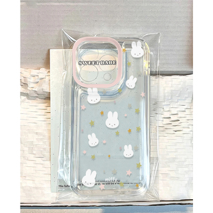 17AIR华为P70vivo小米15oppo防摔保护 13全包透明14 满屏星星米菲适用苹果17promax太空手机壳iPhone16pro