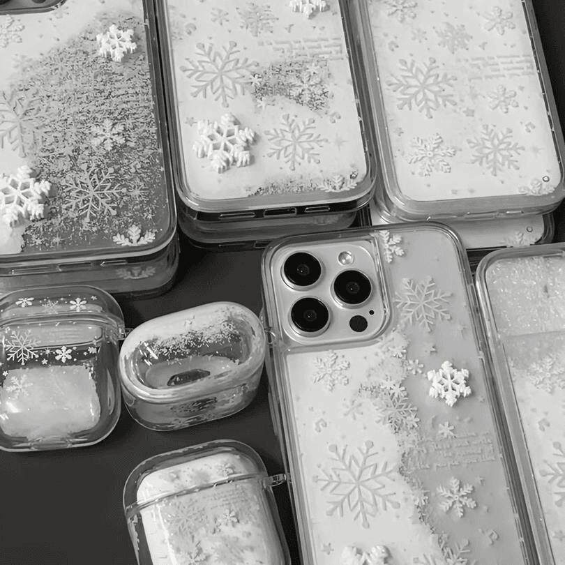 雪白白沙流沙手机壳适用苹果17promax全包透明iPhone17/16/15/14/13pro小众创意11/12vivo华为P70小米17oppo