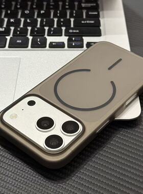 黑色柔砂PC磁吸壳适用于苹果17promax多巴胺手机壳iPhone16pro新款15plus小众14/13pro简约个性12防摔11男女