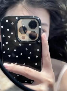 满屏白色小碎花适用iPhone16pro苹果17promax果冻手机壳17plus小众14/13/12/11华为P70vivo小米17oppoAIR防摔