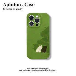 树荫猫咪适用iPhone16pro苹果17promax菲林手机壳16plus个性创意AIR情侣款13pro华为P70vivo小米15oppo防摔套