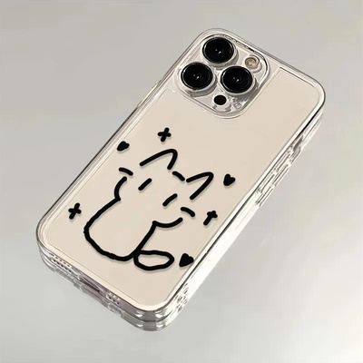 穆祉丞手绘猫适用苹果17/16promax太空手机壳透明iPhone15/14/13pro全包防摔vivo华为P70小米17男女oppo新款