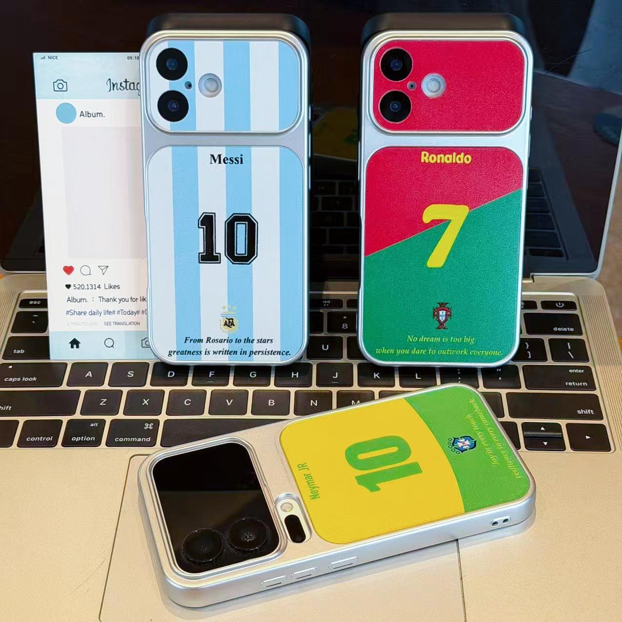 世界杯梅西C罗内马尔球衣适用苹果17ProMax电镀康宁手机壳iPhone16个性15pro小众创意14/13pro全包12潮男11套