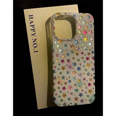 ins晕染鎏金星星适用苹果17promax冰川手机壳iPhone16promax新款15/14pro全包防摔12华为P70vivo小米15oppo套
