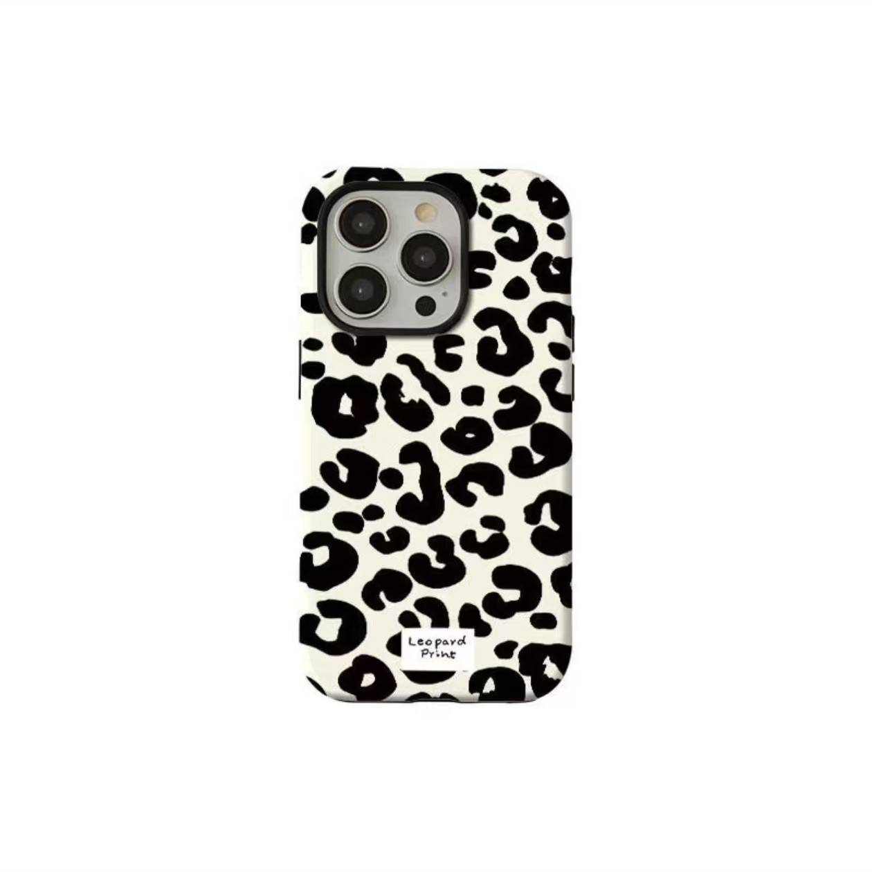 白底黑豹纹适用苹果17/16promax菲林二合一手机壳iPhone15/14/13pro小众创意vivo华为P70小米17oppo防摔保护
