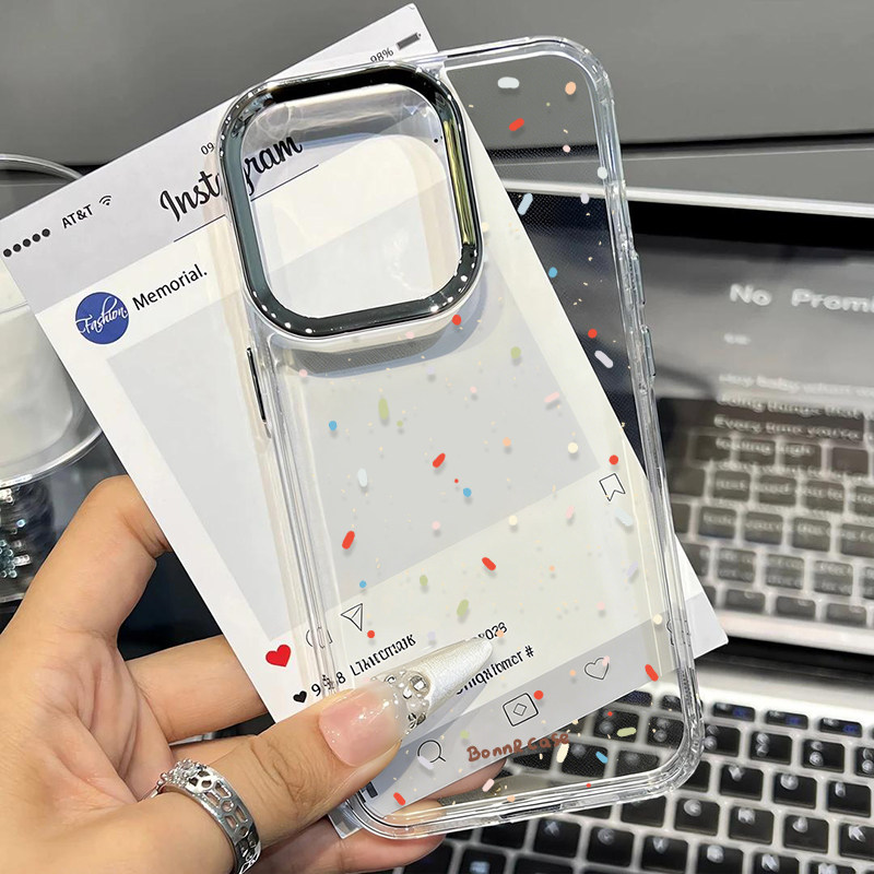 彩条糖果适用苹果17/16promax高级感金属按键镜头框手机壳iPhone15pro透明软壳vivo华为小米17oppo防摔保护套