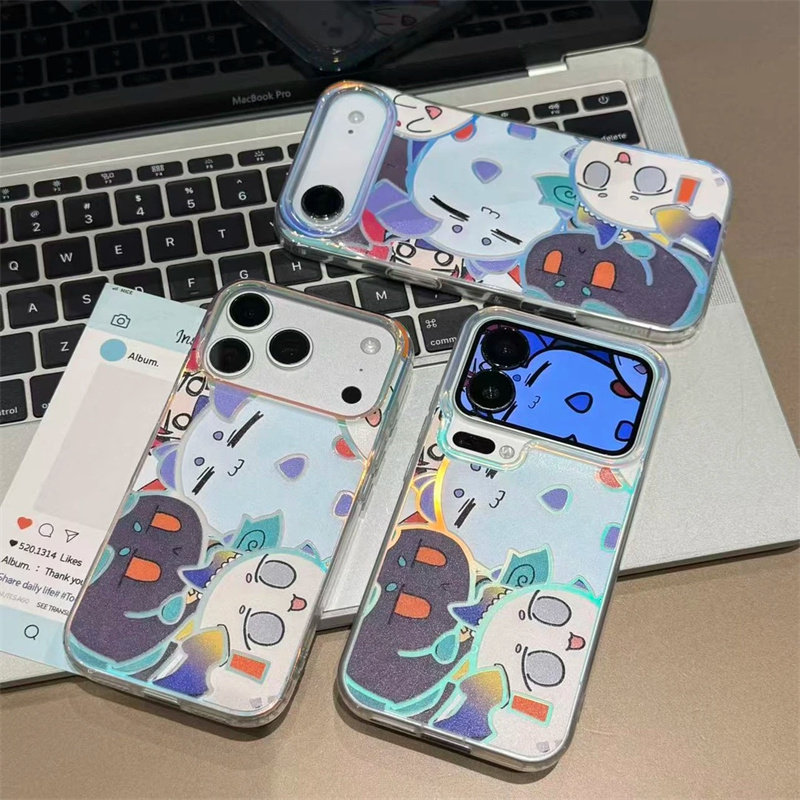 小萌物卡通龙泡泡适用苹果17/16promax极光金大孔15手机壳14创意iPhone13/12/11/XR保护套