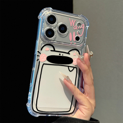 搞怪小狗相框适用苹果17promax四角防摔气囊手机壳iPhone16/15/14/13pro全包透明vivo华为P70小米17oppo新款