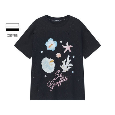 SOFITTE闪粉海洋元素印花T恤