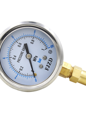 促销气压表0-16bar可配气动快速插头接6/8/10/12mm气管耐压10bar