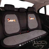 汽车坐垫四季 通用可爱卡通座垫半包小蛮腰座椅套车垫车载女士座套