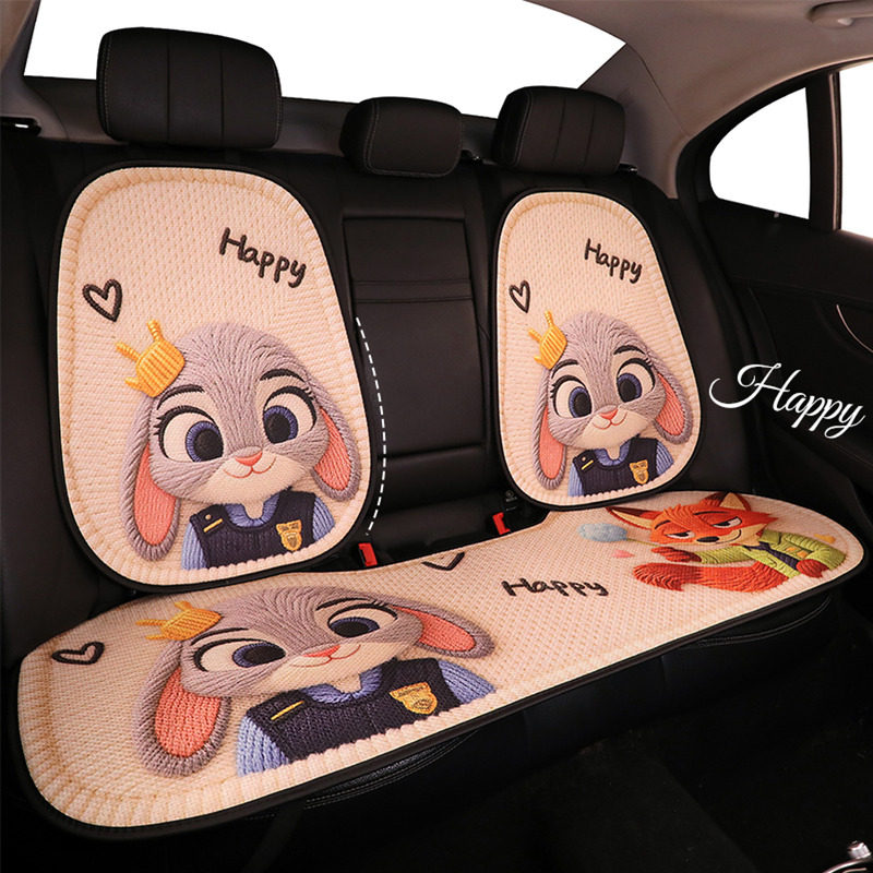 汽车坐垫四季通用卡通可爱车座垫女士座椅套冬季车内小蛮腰座套