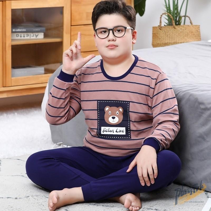 微胖童胖童装男童秋衣秋裤中大童加肥加大棉毛衫睡衣儿童内衣套装