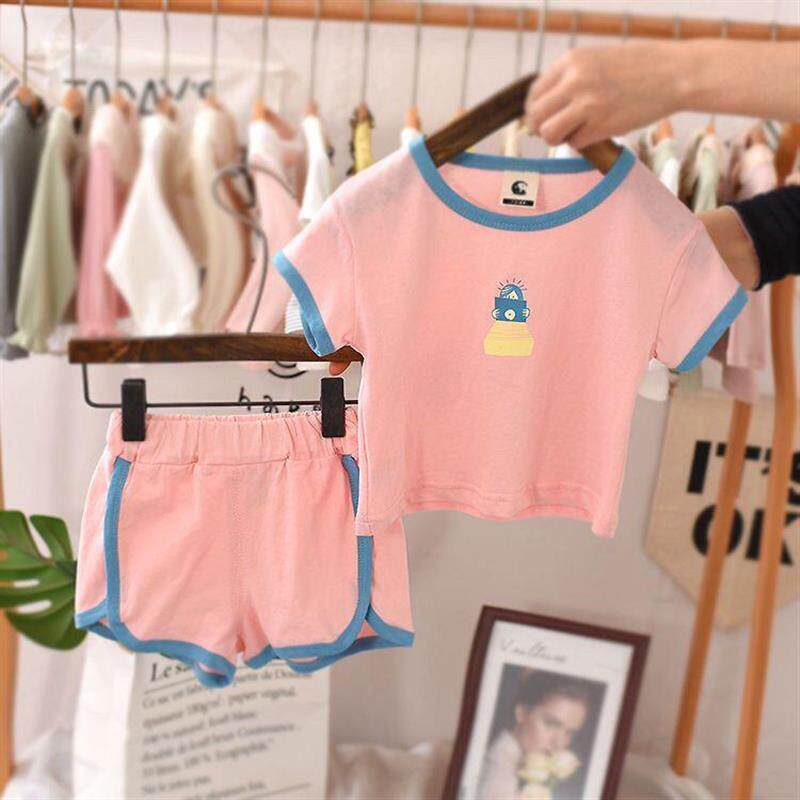 宝宝套装短袖夏装2023年新款女童衣服可爱韩版洋气运动儿童两件套
