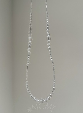 韩系ins风白水晶项链小众设计感