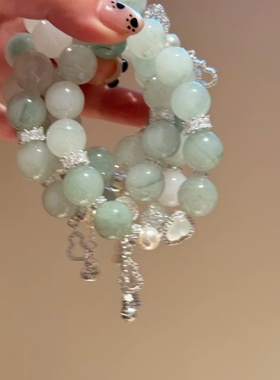 天然天山翠手串手链女清冷风