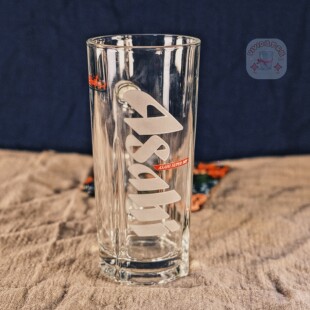 朝日黑啤酒杯印花高档玻璃杯子精酿酒杯个性杯子金色配黑啤酒奢华