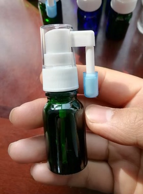 绿色玻璃药水瓶 360度摇杆象鼻喷瓶口腔喷雾瓶雾化瓶盐水雾化器瓶