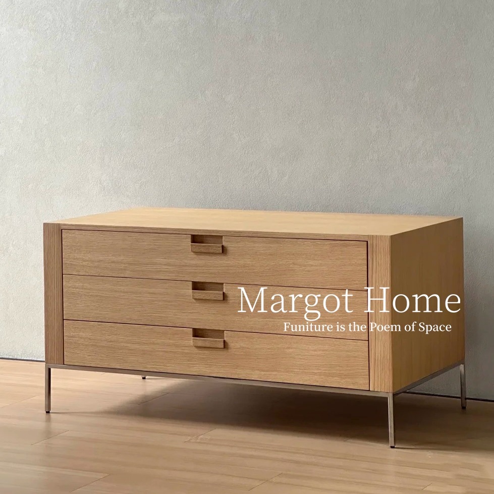 中古风轻奢实木餐边柜设计师款柜