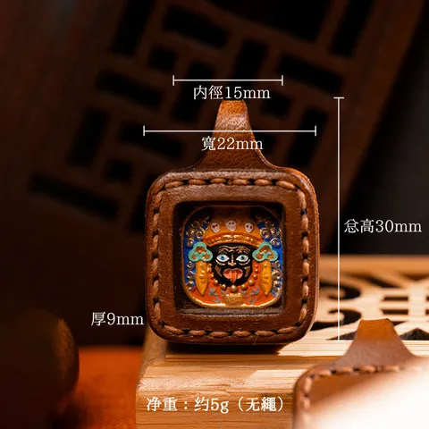 手绘黄大黑天前世今生吊坠迷你手绘擦擦财唐卡唐卡扎基绿度母拉姆