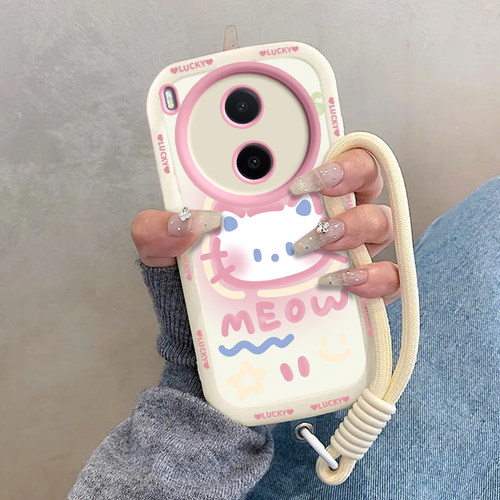 适用vivoY600Pro手机壳Y600Pro新款保护套vivo液态硅胶vovoy镜头全包防摔voviy男女V2561A软壳外壳害羞kt猫