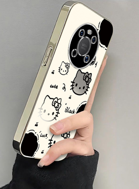 适用鼎桥M40手机壳TDTechM40保护套TD新款Tech华为智选M4O电镀TDTECH顶桥鼎乔TDM全包防摔TECHM女生黑白kt猫