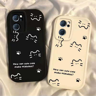 适用OPPOReno7手机壳OPPO新款Reno7pro5G套OPPOReon高级感7por硅胶OPPORone全包OPP0PP0PPO防摔男女线条猫咪