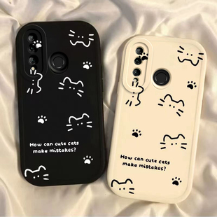 适用华为麦芒8手机壳POT一ALOOA保护套AL00A芒麦POTALOOA八POTAL10新款可爱硅胶POTALOO防摔全包男女线条猫咪