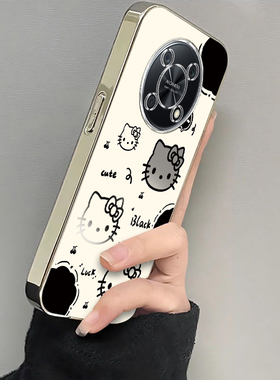 适用华为Nzone50Pro手机壳SP210保护套nznoe智选zone新款全包防摔nz0ne电镀银框nzones女生可爱软壳黑白kt猫