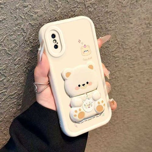 苹果X手机壳XR新款xs防摔xsmax网红iphonexmax套iPhoneX女iPhoneXR男xmax全包ipx叉xsmas硅胶max可爱镜子支架