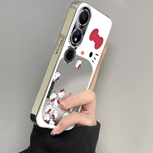 电镀银框软壳镜头全包防摔4OS保护套华为玩畅S40可爱创意直边高级感女生大嘴kt猫 适用荣耀畅玩40S手机壳新款