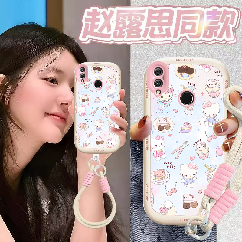 适用荣耀8X手机壳华为HONOR8X保护套H0N0R8X新款可爱软硅胶全包防摔HONORX网红八叉高级感爆款X8男女甜点kt猫