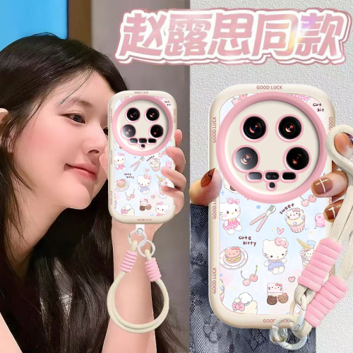 适用小米14Ultra手机壳Xiaomi14Utral保护套Uitra新款14U十四Utra可爱液态硅胶创意镜头全包防摔男女甜点kt猫