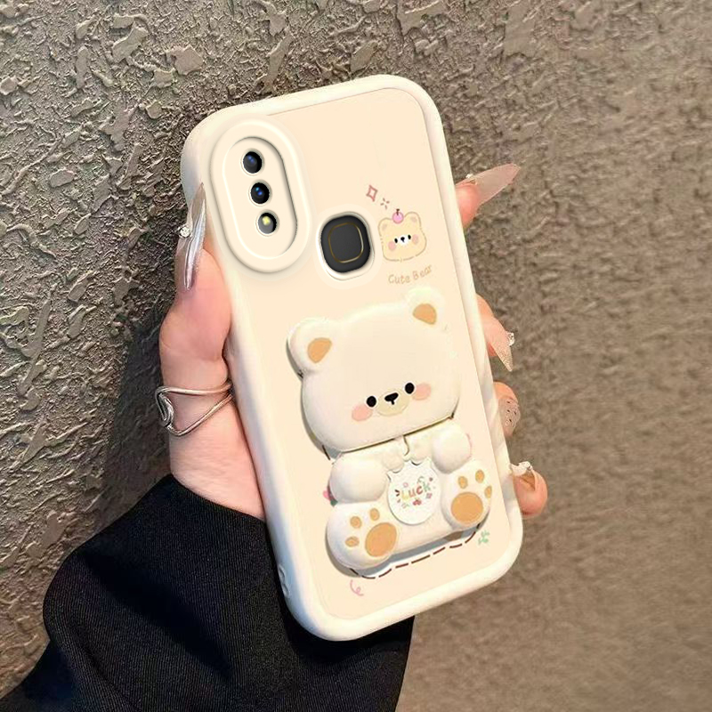 适用vivoY85a手机壳vivo新款Y85a保护viviy套vovoy软硅胶voviy全包防摔vⅰvoy步步高viv0丫vivy男女镜子支架