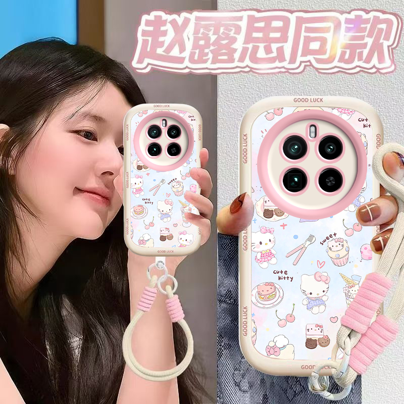 适用真我GT5Pro手机壳realmeGT5Pr0保护套Realme新款OPPO可爱TG五Por液态硅胶全包防摔OPPOGT5P男女甜点kt猫