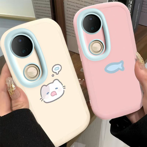 适用vivoS20手机壳vivo S20Pro保护套viv0新款可爱软硅胶全包防摔曲屏曲面屏步步高维沃Por是Pr0男女小猫小鱼