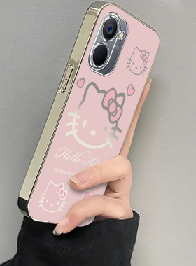 适用真我10S手机壳Realme10S保护套RMX3617新款S10可爱OPPO电镀银框软壳全包防摔OPPORealme1OS女生粉色kt猫