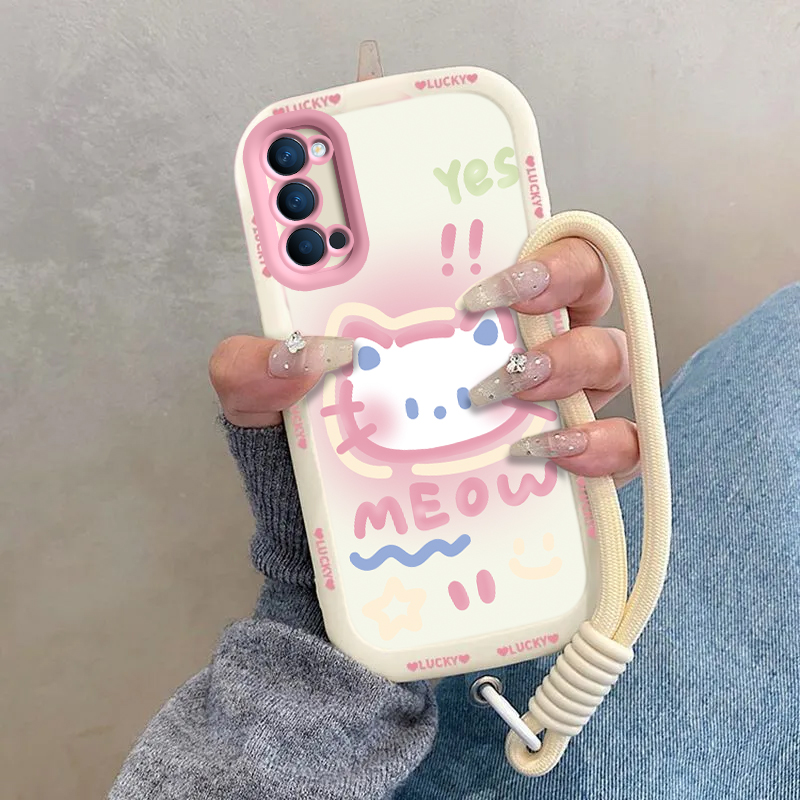 适用OPPOReno4手机壳OPPO新款Reno45G套OPPORen04可爱reon硅胶全包0pp0ppo防摔Re男ren女opporone5G害羞kt猫