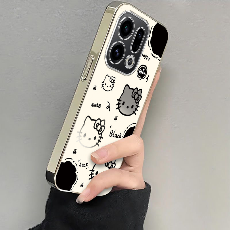 适用OPPOFindx9手机壳Findx9Pro保护套OPPO新款Find电镀透明X9镜头全包防摔oppofandx男女oppox外壳黑白kt猫