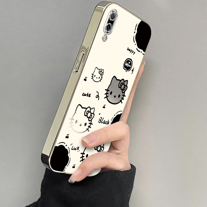 适用华为畅享9手机壳DUB一AL00保护AL20套DUBAL00A畅想TL九新款畅亨软电镀全包防摔享畅创享畅销女生黑白kt猫