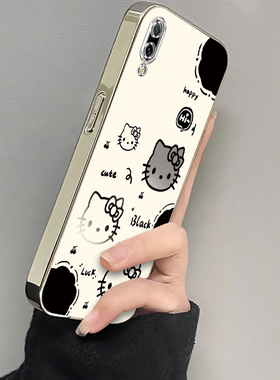 适用华为畅享9手机壳DUB一AL00保护AL20套DUBAL00A畅想TL九新款畅亨软电镀全包防摔享畅创享畅销女生黑白kt猫