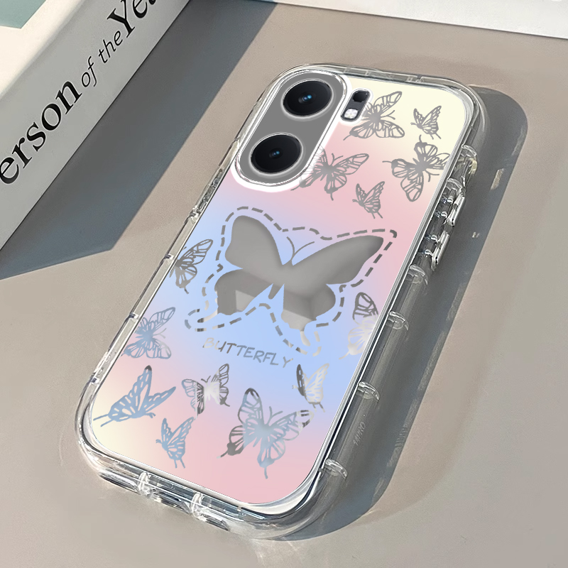 适用iqooneo9/8pro手机壳新款iqooneo5活力版镜面ipooneo6se全包防摔仙女icooneo3保护套855渐变蝴蝶iq00neo7