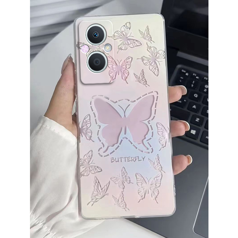 适用于PFUM10手机壳PHA120套OPPOPFUM新款OPPOPHA硅胶opp0pp0ppo外壳A965G渐变透明A96OPPO全包蝴蝶防摔ppoa