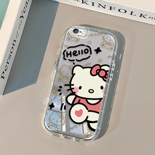 iPhonexr新款 xs全包防摔6s可爱kt猫7p镜面 11promax高级男女款 适用于苹果6 1312 苹果15 8plus手机壳女款