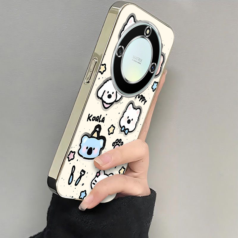 适用荣耀X40手机壳HONORX40保护套X4O华为40X新款叉四零专用可爱软电镀全包防摔网红曲屏曲面屏女生黑白kt猫