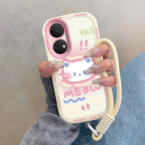 适用荣耀畅玩30Plus手机壳华为HONOR保护套Pius新款可爱畅享Pro玩畅三零X30Puls软硅胶全包防摔男女害羞kt猫